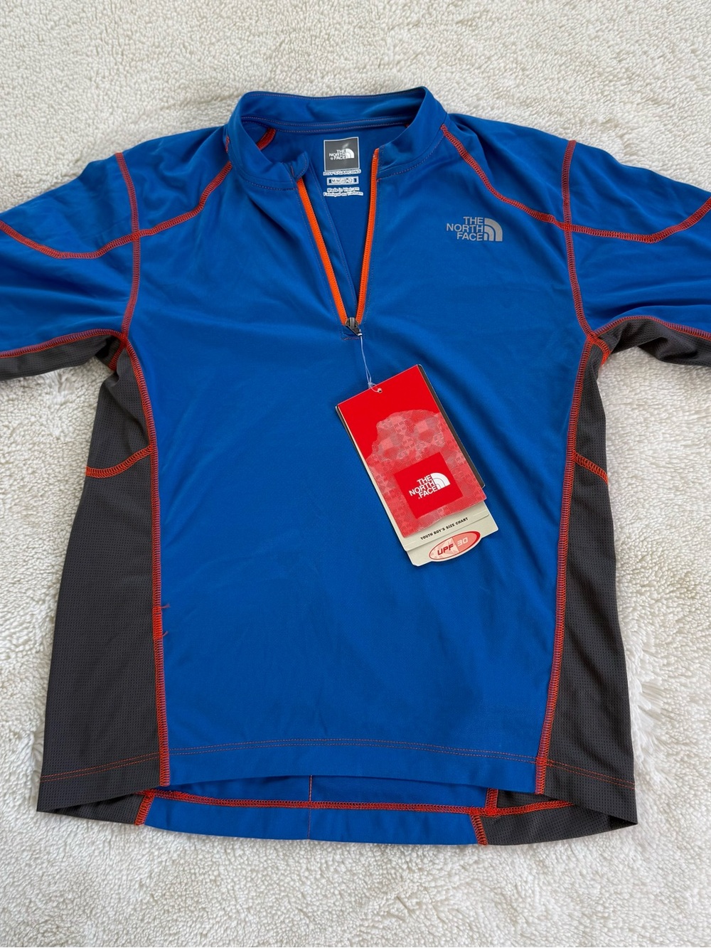 NWT North Face Boys Nautical Blue Bike Shirt - Size M (10/12)